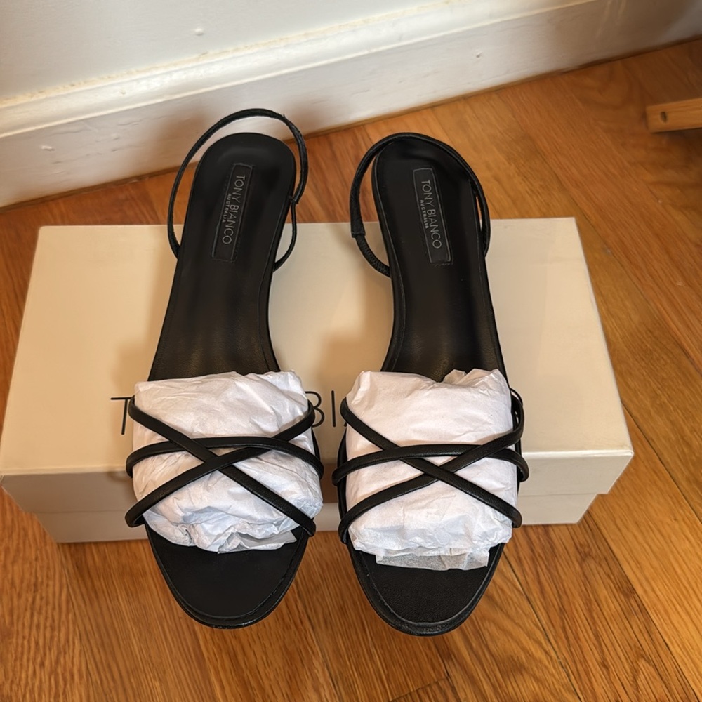 Tony Bianco Black Nappa Heels - Picture 7 of 12